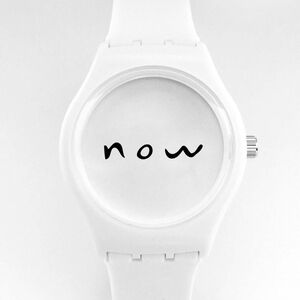 NOW Watch White Unisex Steal Back Time Monochrome Silicone Band Minimalist NEW